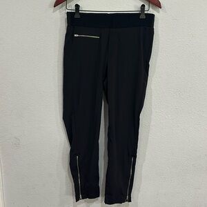 Athleta Mod Trekkie Crop Ankle Zip Pull On Athletic Pants Black Women's Size 6